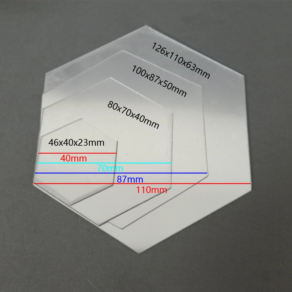 Naklejki Lustrzane 3D Heksagon - Samoprzylepne Akrylowe Dekoracje Ścienne DIY