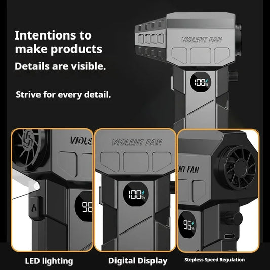 Dmuchawa 990000RPM Turbo - Powerful Air Blower Brushless Motor 198km/h Display Vacuum Kit