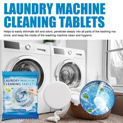5g Washing Machine Cleaner Tablets, Effervescent Deep Cleaning & Deodorizing for Front/Top Load Washers, Removes Dirt & Odors