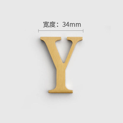 Mosiężne Numery Domowe i Litery - Samoprzylepne Znaki Ścienne 0-9 A-Z Złote