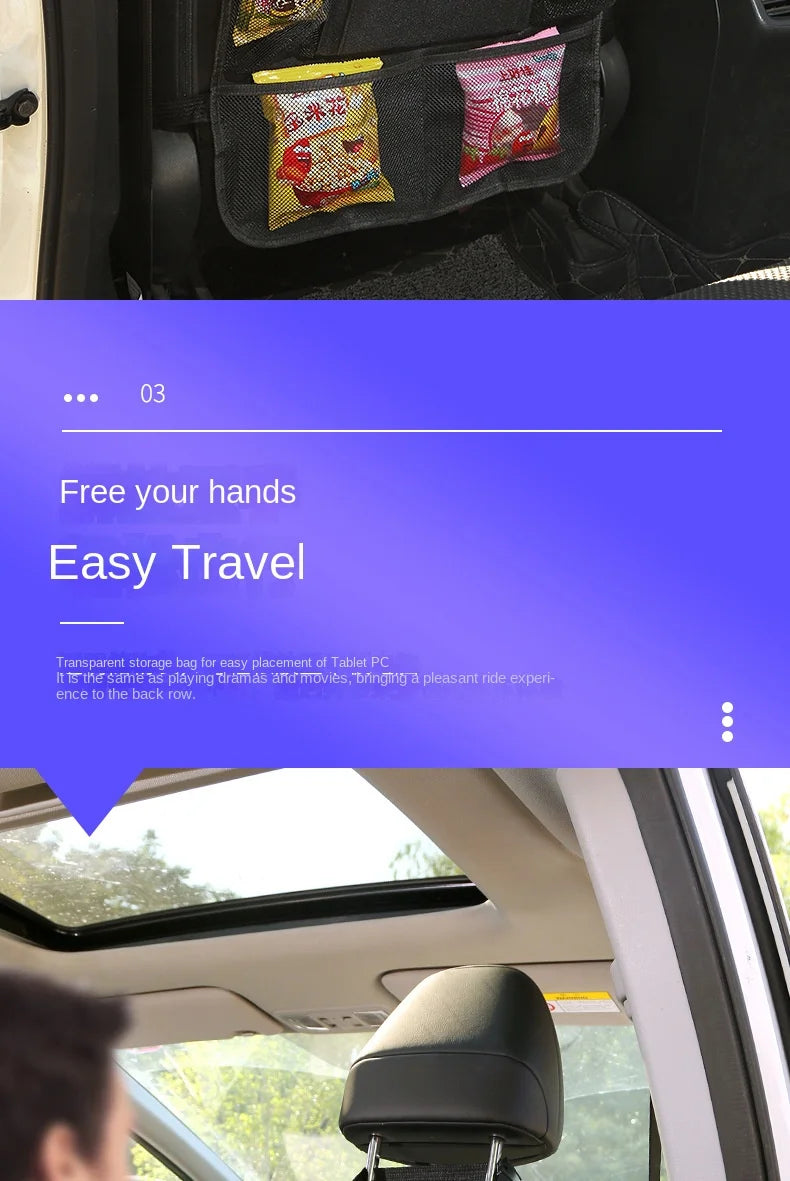 Organizer na Tylne Siedzenie Samochodu z Uchwytem na Tablet - Ochrona Fotela i Kieszenie