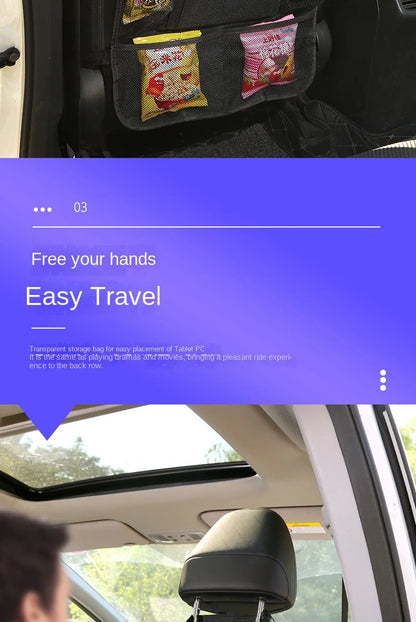 Organizer na Tylne Siedzenie Samochodu z Uchwytem na Tablet - Ochrona Fotela i Kieszenie