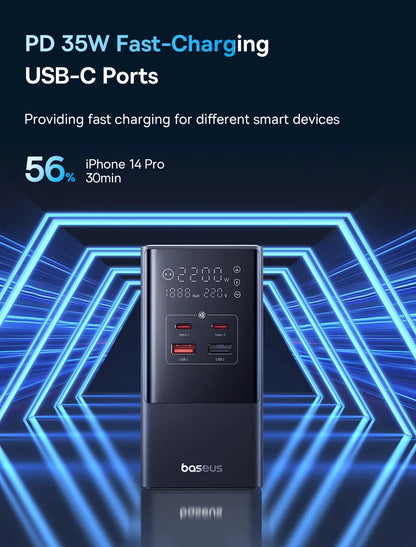 Baseus 35W Fast Charger 7w1 Power Strip - Stacja Ładująca Surge Protector iPhone