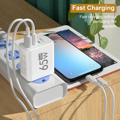 Ładowarka 65W GaN USB Type-C PD QC3.0 - Szybka iPhone 14 13 Samsung Xiaomi