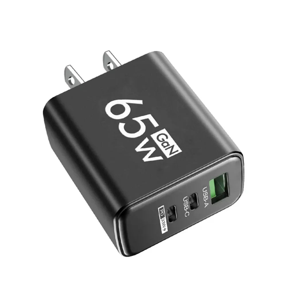 Ładowarka 65W GaN USB Type-C PD QC3.0 - Szybka z Kablem iPhone Samsung Xiaomi