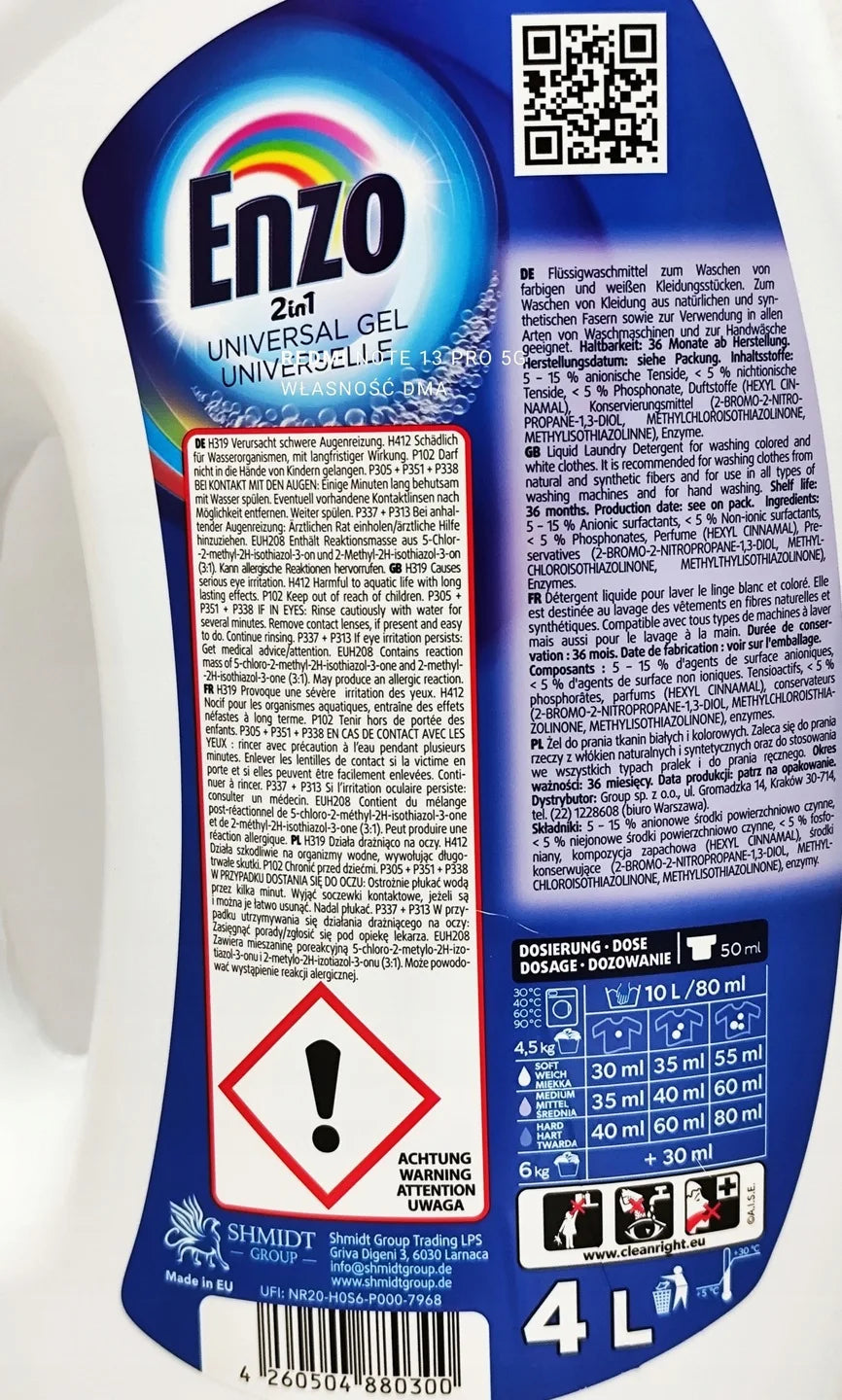 Deluxe Enzo Washing Gel Color + Universal 2 in 1 2x4L