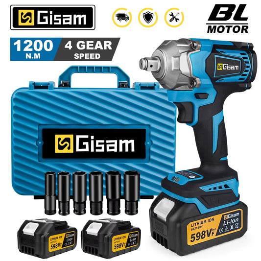 Klucz Udarowy Gisam 1200N.M Torque Brushless 1/2" - Makita 18V Bezprzewodowy
