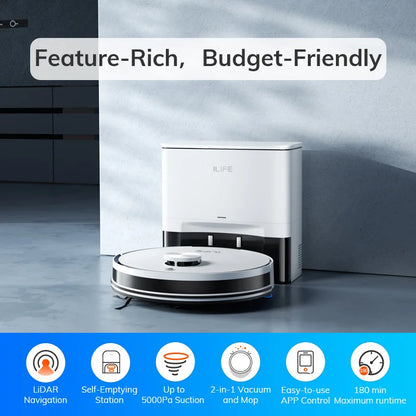 Robot Sprzątający ILIFE A30 PRO - 5000Pa Mop Odkurzacz Samoopróżniający 60 Dni