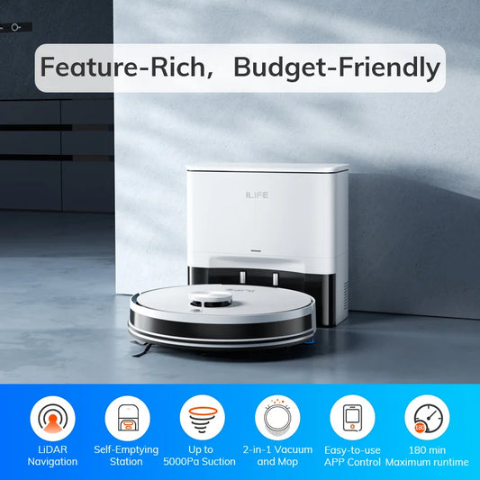 Robot Sprzątający ILIFE A30 PRO - 5000Pa Mop Odkurzacz Samoopróżniający 60 Dni