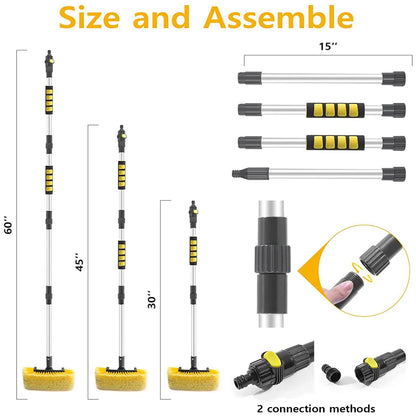 Szczotka Myjąca Assemblable - Car Wash Brush Long Rod Connectable Water Pipe Spray Soft Window Wipe