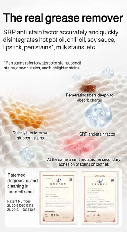 Portable stain remover Stain remover Food stains Daily use Instant stain removal nonwashable and nonmarking laundry detergent