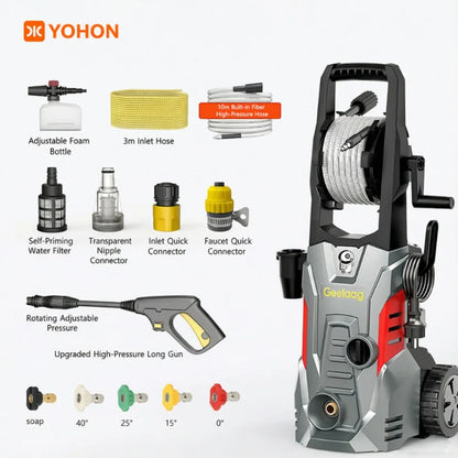 Myjka YOHON 1600W - High Pressure Speed Wash Machine Induction Motor Multi Water Source Car Cleaning