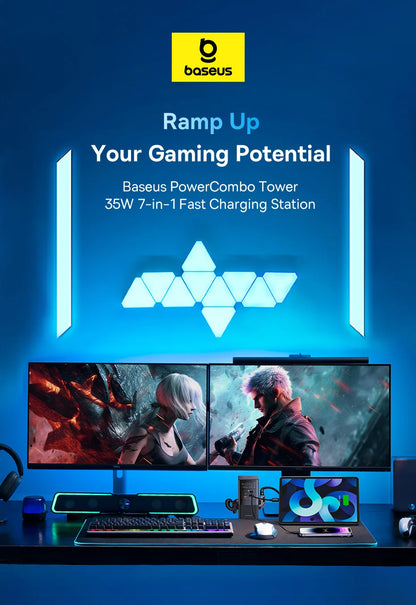 Baseus 35W Fast Charger 7w1 Power Strip - Stacja Ładująca Surge Protector iPhone