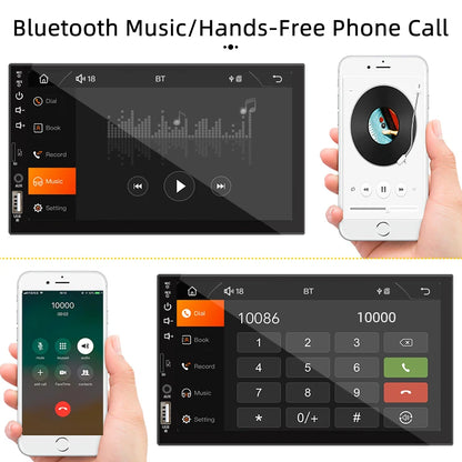 Radio 7 Carplay Android Auto - 1 Din Multimedia Player HD Touch Screen FM Bluetooth MirrorLink