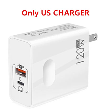 Ładowarka 120W Fast Charger USB Type C PD - Szybkie Ładowanie QC3.0 dla iPhone Xiaomi Samsung