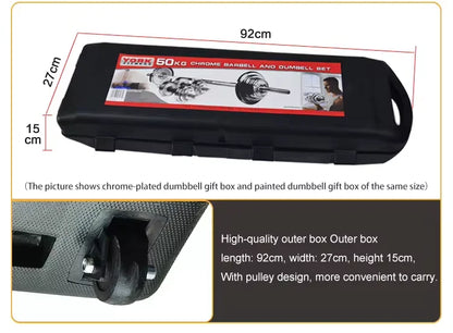 Żeliwne Hantle 10-30kg - Zestaw Hantli i Sztangi do Siłowni Domowej z Pudełkiem