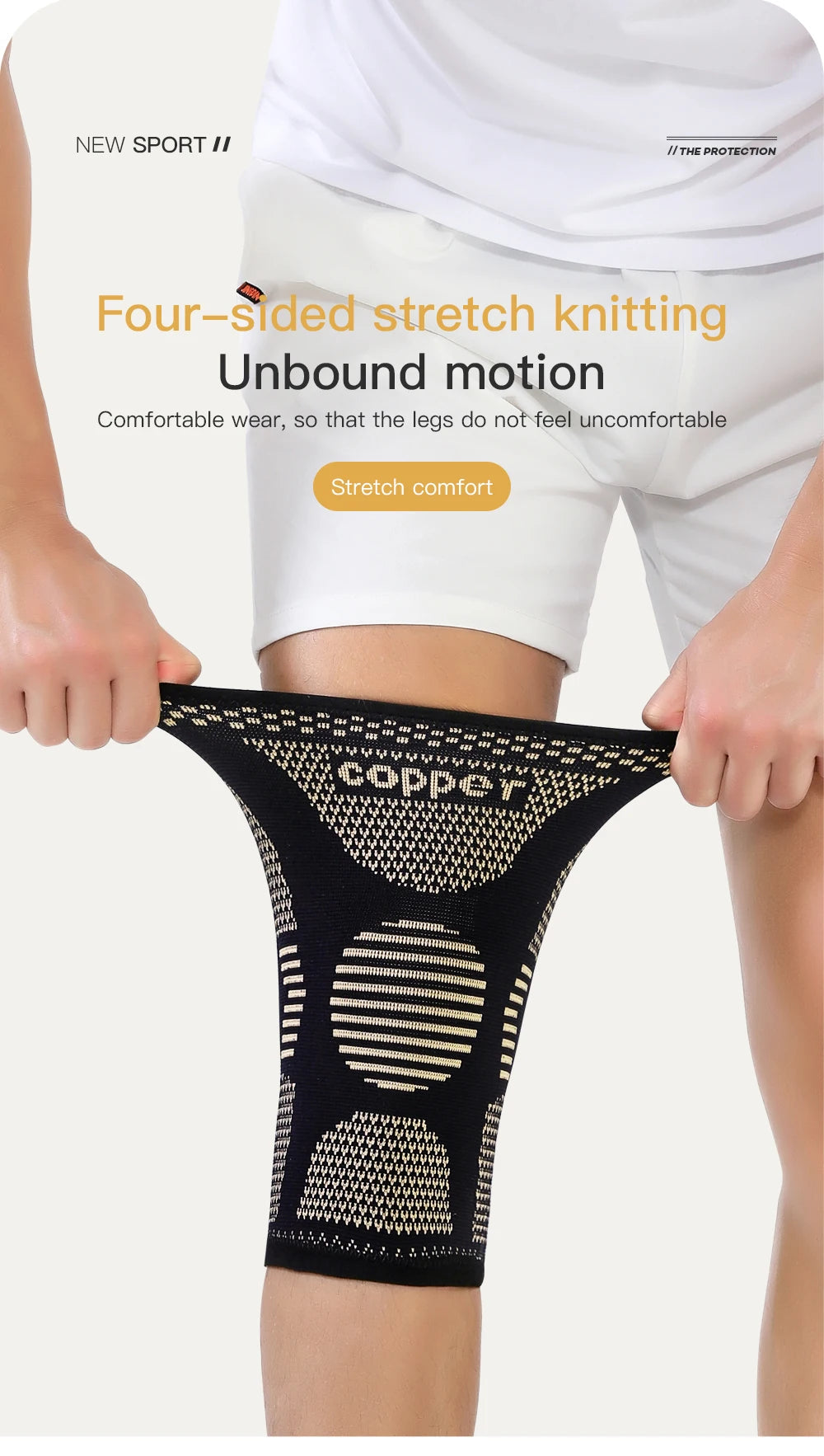 Opaska na Kolano z Miedzią - Stabilizator Kolana Kompresyjny na Ból Stawów i Artretyzm