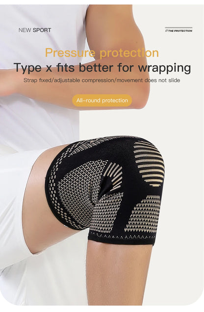 Opaska na Kolano z Miedzią - Stabilizator Kolana Kompresyjny na Ból Stawów i Artretyzm