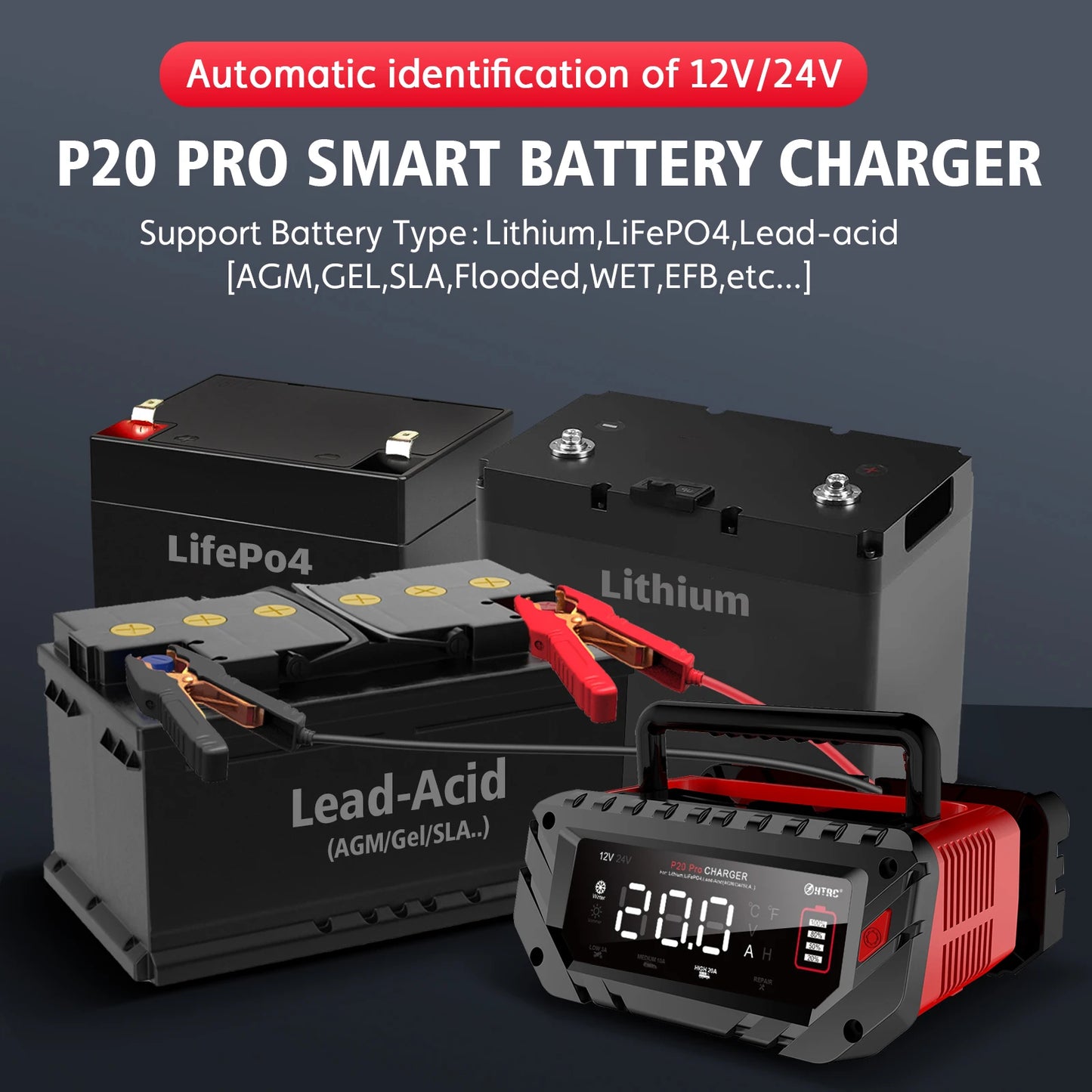 Ładowarka HTRC 30A/26A 6V/12V/24V - Automatyczna Lithium AGM LiFePO4 Lead-Acid