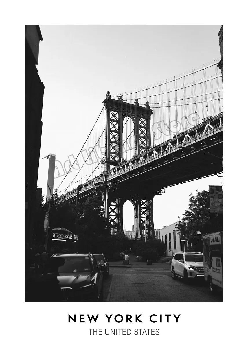 Minimalistyczny Plakat Czarno-Biały Miasta Nowy Jork Paryż Rzym - Obraz na Płótnie Dekoracja Ścienna