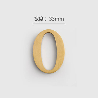 Mosiężne Numery Domowe i Litery - Samoprzylepne Znaki Ścienne 0-9 A-Z Złote