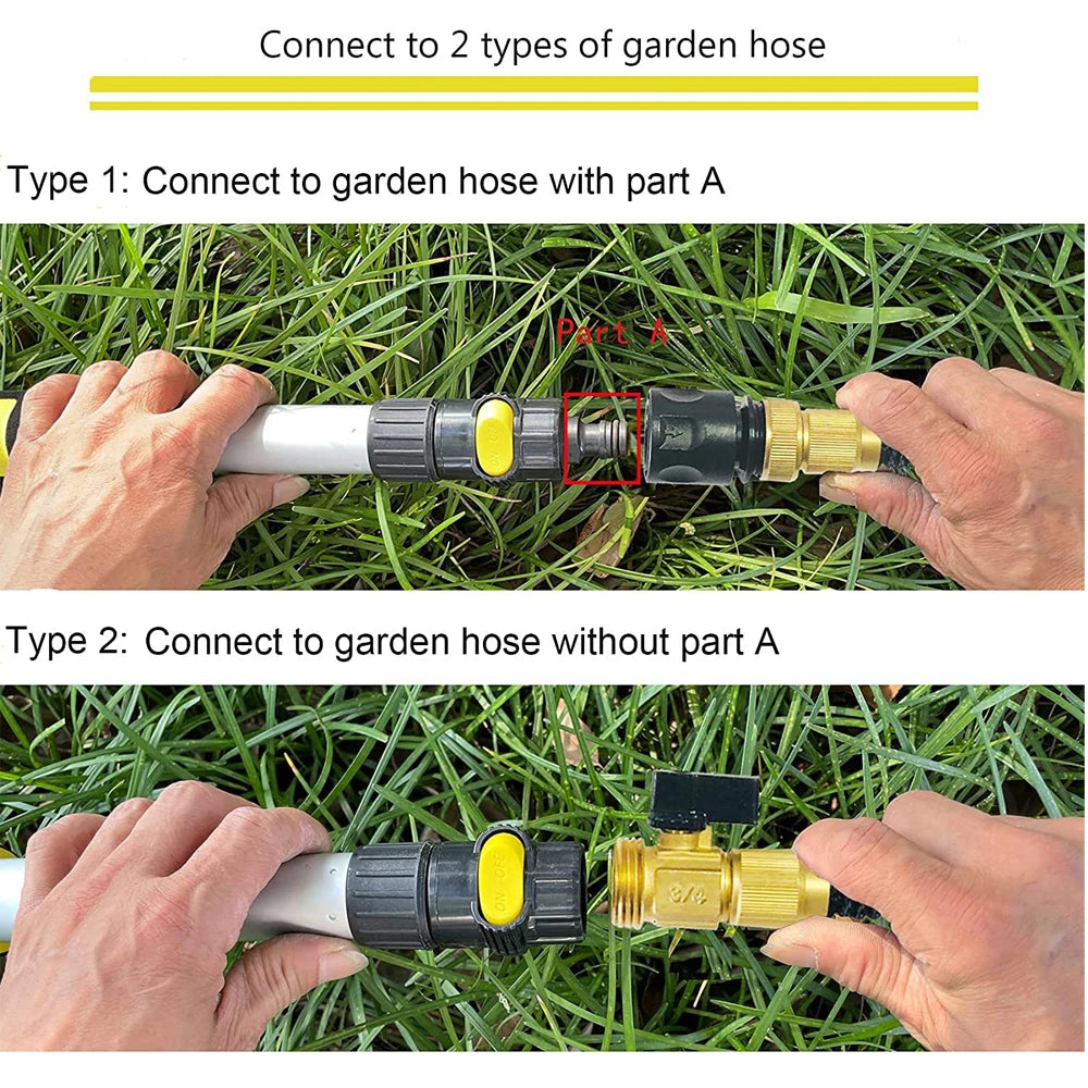 Szczotka Myjąca Assemblable - Car Wash Brush Long Rod Connectable Water Pipe Spray Soft Window Wipe