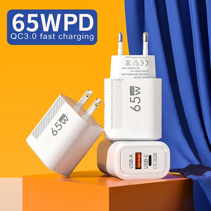 Ładowarka 65W GaN USB Type-C PD QC3.0 - iPhone Xiaomi Samsung EU/US