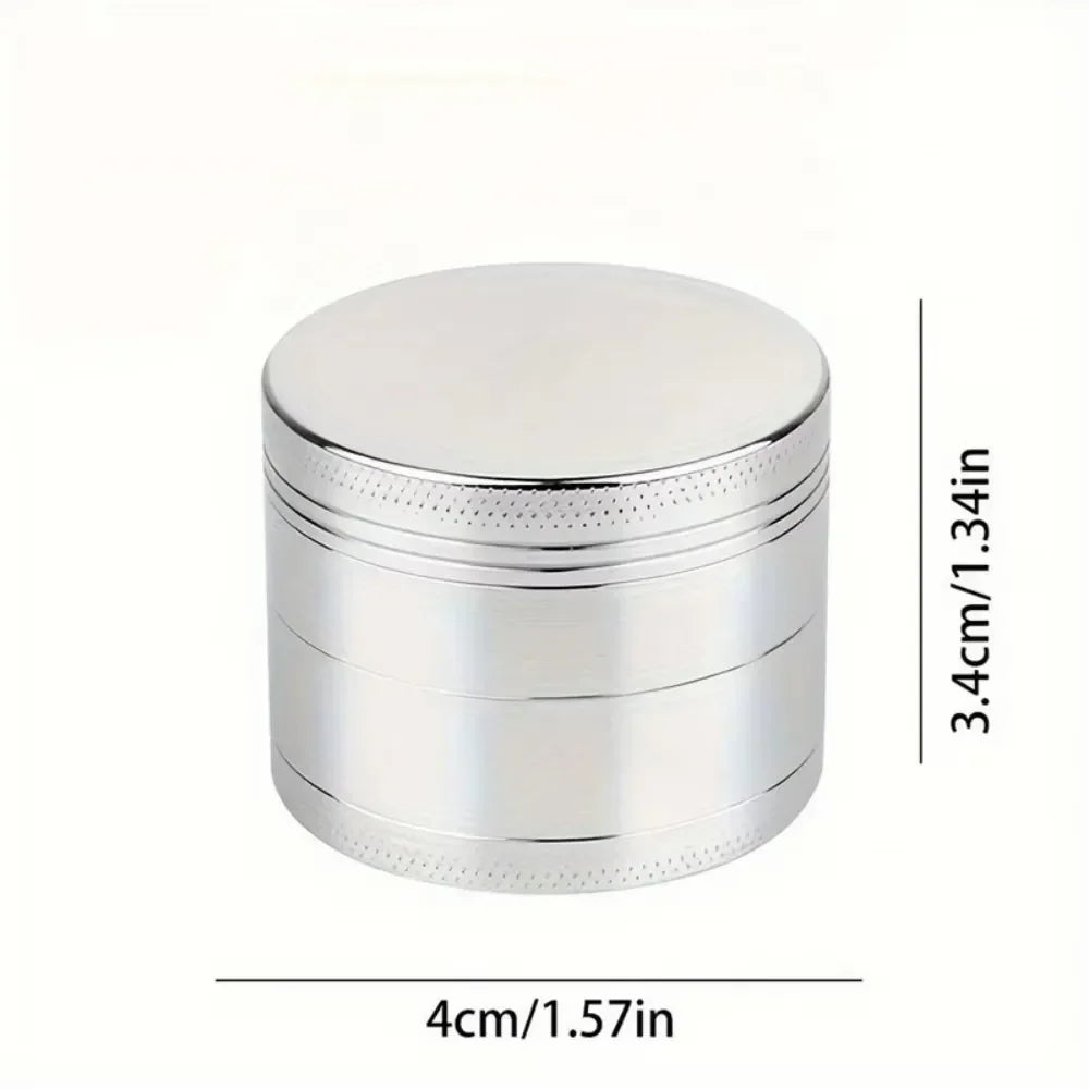 Metalowy Młynek do Ziół i Przypraw 4-Warstwowy - Ręczny Grinder 40/50mm ze Stopu Cynku