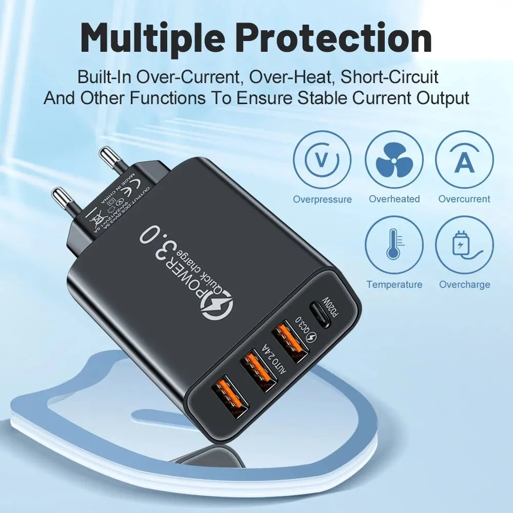 Ładowarka 20W Multi Port USB PD - Szybka Xiaomi iPhone 13 12 Samsung