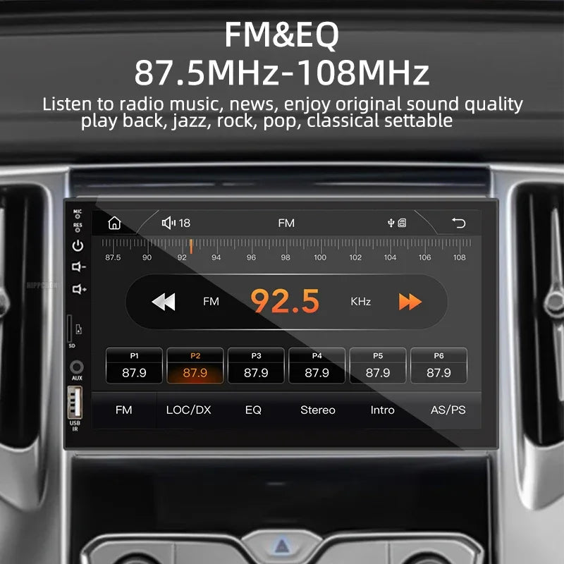 Radio Samochodowe 1 Din Carplay Android Auto - 7'' Touch Screen FM Bluetooth MirrorLink