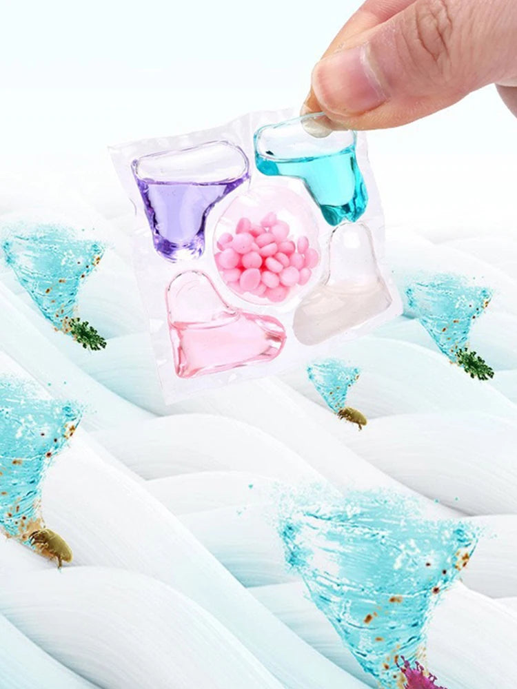 50Pcs Laundry Detergent Soap Box 5 in 1 Multi-purpose Strong Detergent Laundry Cleaning Washing Capsules for Home Dormitory