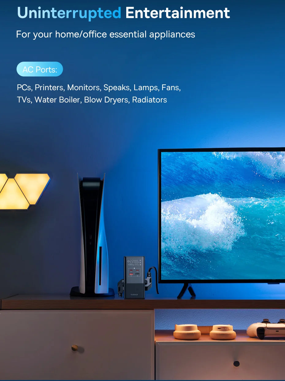 Baseus 35W Fast Charger 7w1 Power Strip - Stacja Ładująca Surge Protector iPhone