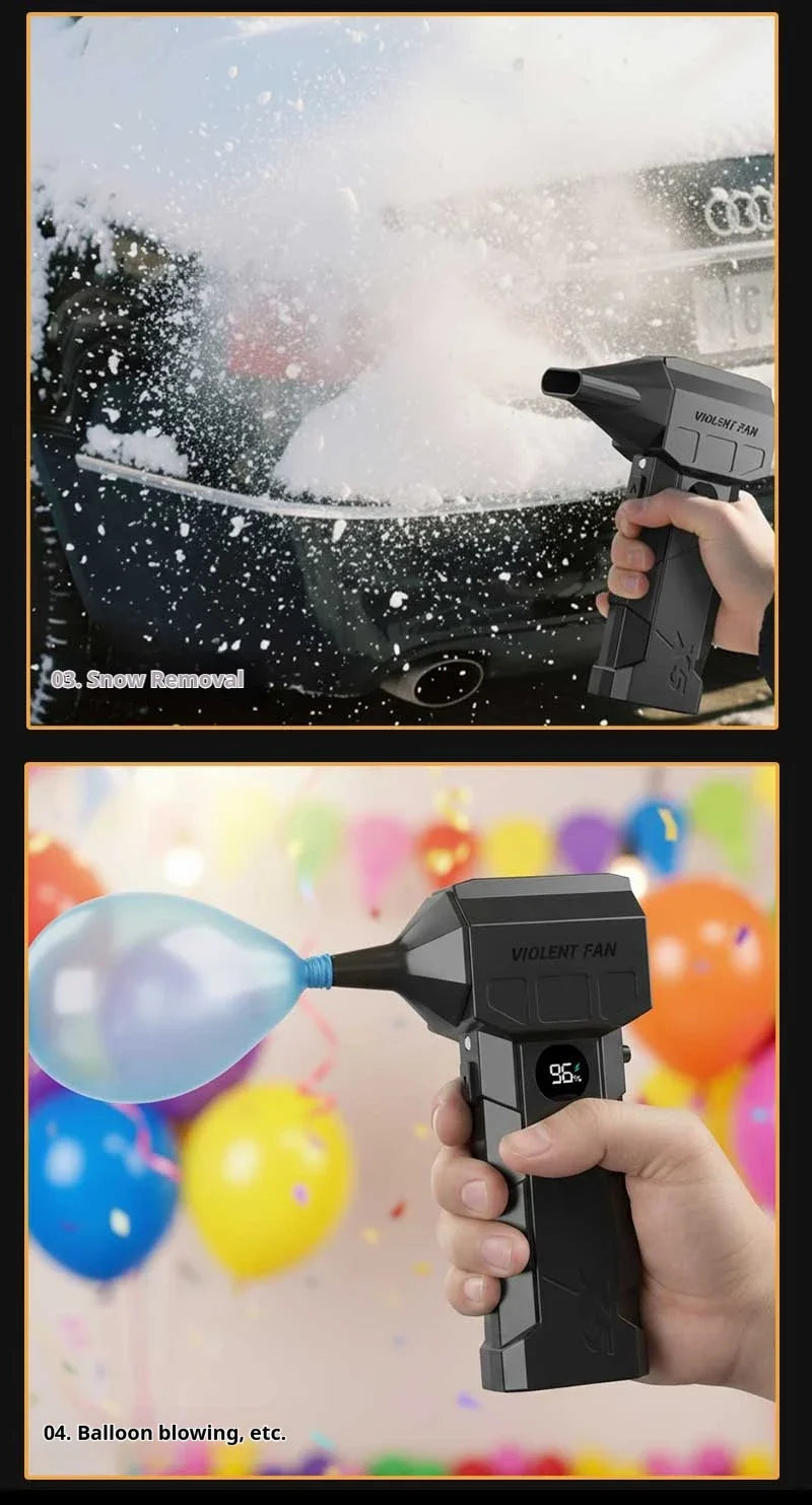 Dmuchawa 990000RPM Turbo - Powerful Air Blower Brushless Motor 198km/h Display Vacuum Kit