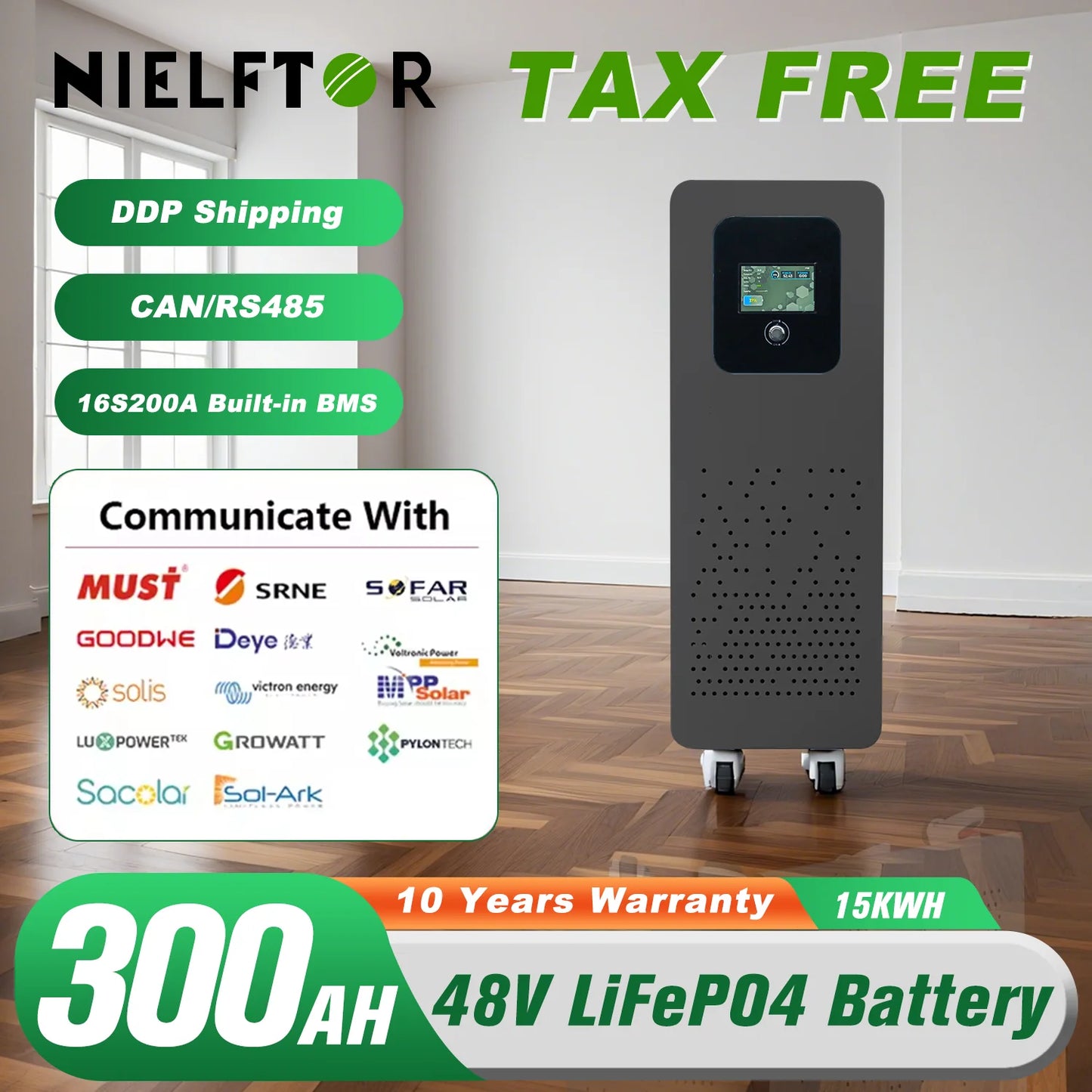 Bateria LiFePO4 48V 300Ah 15kWh - Litowa do Magazynowania Energii Solarnej PL EU