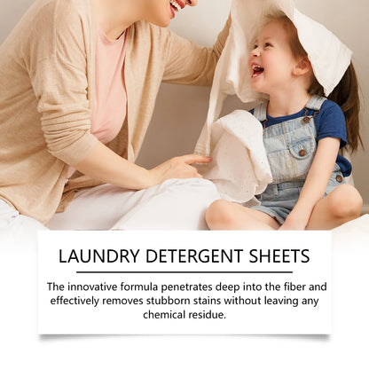 30PCS Laundry Detergent Sheets - Remove Stubborn Stains & Odors - Dissolve Completely - Safe for All Fabrics Including Delicates