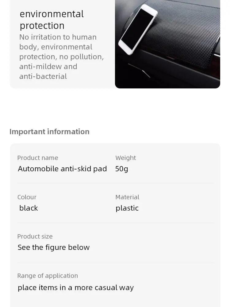 Mata Antypoślizgowa Samochodowa PVC - Żelowa Podkładka na Deskę Rozdzielczą na Telefon i Okulary