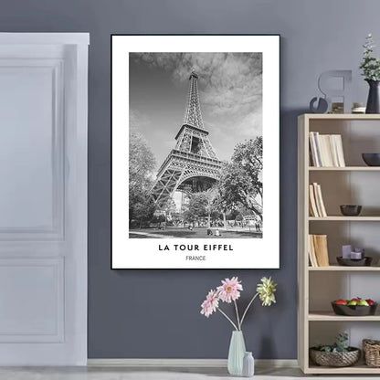 Minimalistyczny Plakat Czarno-Biały Miasta Nowy Jork Paryż Rzym - Obraz na Płótnie Dekoracja Ścienna