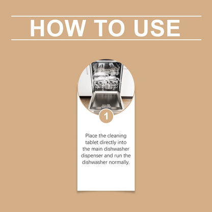 6PCS Dishwasher Cleaning Tablets - Deep Clean & Deodorize - Remove Grease & Limescale - Safe for All Dishwasher Brands