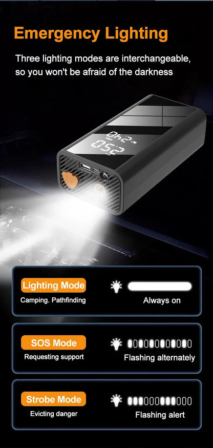 Rozrusznik Samochodowy 4w1 1200A 150PSI - Pompka Powerbank Kompresor