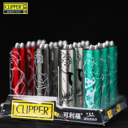 Zapalniczka CLIPPER z Młynkiem - Metalowa Gazowa Wielokrotnego Użytku