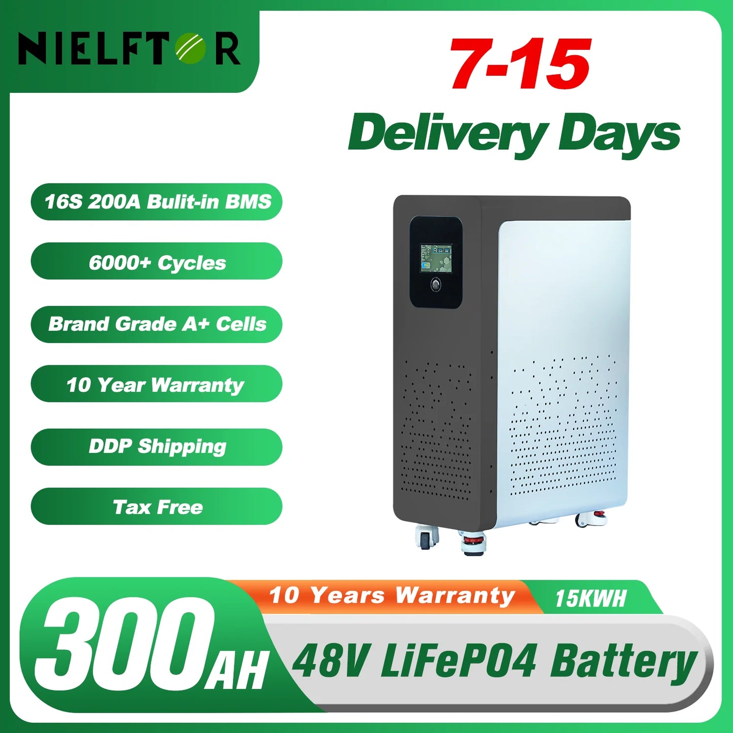 Bateria LiFePO4 48V 300Ah 15kWh - Litowa do Magazynowania Energii Solarnej PL EU