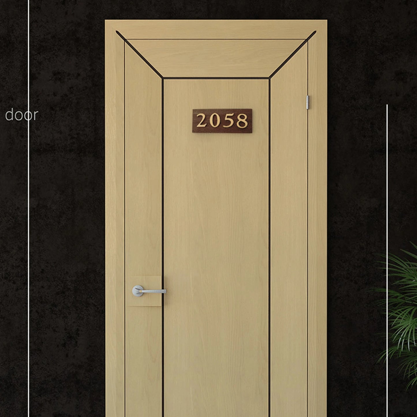 Mosiężne Numery Domowe i Litery - Samoprzylepne Znaki Ścienne 0-9 A-Z Złote