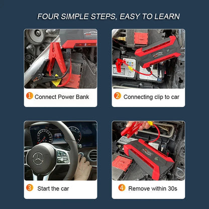 Rozrusznik 30000mAh Przenośny - Jump Starter 12V Benzyna Diesel Powerbank Awaryjny