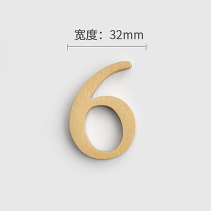 Mosiężne Numery Domowe i Litery - Samoprzylepne Znaki Ścienne 0-9 A-Z Złote