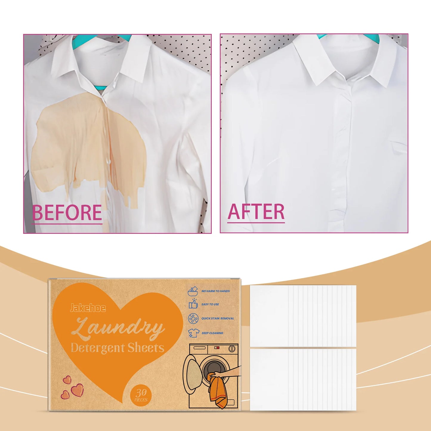 30/60/120PCS Laundry Soap Tablets Highly Concentrated and Powerful Stain Removal Portable Portable Ingredients Gentle