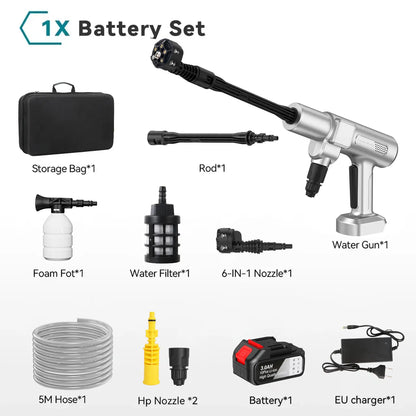 Myjka Ciśnieniowa Bezszczotkowa 50Bar - Akumulatorowa do Mycia Samochodu 18-21V