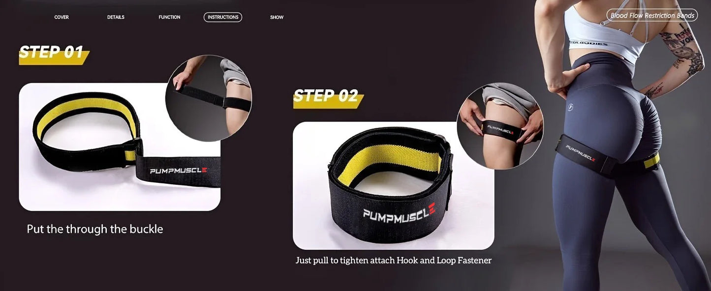 Opaski Treningowe na Nogi 2szt - Regulowane Opaski BFR do Wzrostu Mięśni