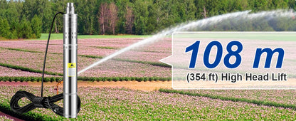 Pompa Głębinowa SucceBuy 370W/550W/750W/1100W - Stal Nierdzewna Deep Well Submersible