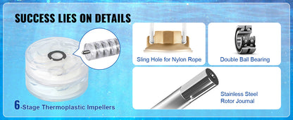 Pompa Głębinowa SucceBuy 370W/550W/750W/1100W - Stal Nierdzewna Deep Well Submersible